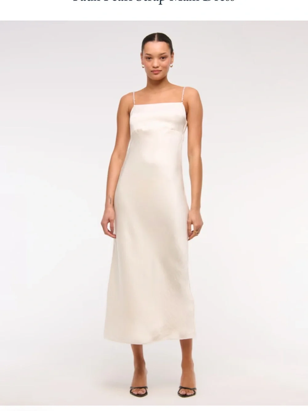 Abercrombie & Fitch Cream Maxi Slip Dress with Chain Straps